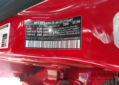 2010 Mercedes-Benz C 300 Luxury 4Matic/Sport 4Matic from USA, damaged, VIN WDDGF8BB8AR090365